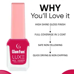 GlamFam Set Of 2 Glossy Finish Luxe Nail Lacquer - 12 ml Each - Rosewood 71 image 4