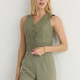 Trendyol Pure Cotton V-Neck Waistcoat-31