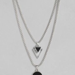 PARIS HAMILTON Unisex Set Of 2 Silver-Plated Oxidised Necklace-image-83
