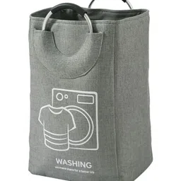 HOKIPO Grey & White Folding & Collapsible Storage Basket-image-58