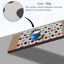 Kuber Industries 18-Pcs White & Red Polka Dot Printed Anti-Slip Dining Table Placemats image 4