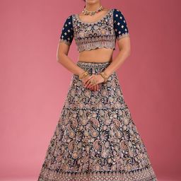 Koskii Embroidered Sequinned Semi-Stitched Lehenga & Blouse With Dupatta-picture-11