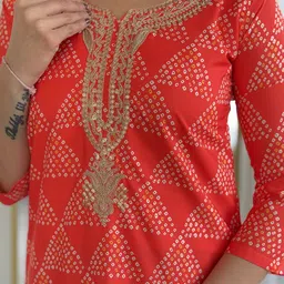 BAPS Women Printed Regular Kurta with Trousers & With Dupatta Kurta Sets image 5