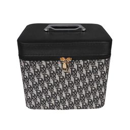 Cameleon Black Printed Cosmetic Vanity Kit Makeup Organizer-36