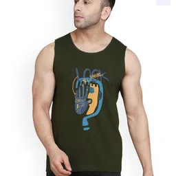 SLOWLORIS Men Pack Of 2 Printed Bio-Wash Combed Cotton Gym Vest-picture-30