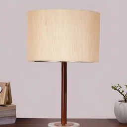 Aura Off White Metal Traditional Cylindrical Shaped Table Lamp-image-31