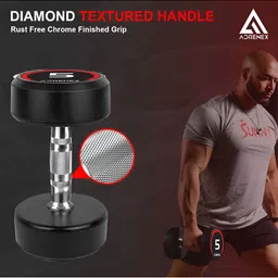 ADRENEX Set Of 2 Round Bouncer Fixed Weight Dumbbell-5 kg Each image 3