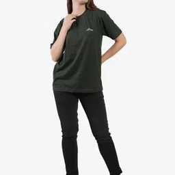 AgAtelier Women Solid Round Neck Cotton T-shirt-picture-5