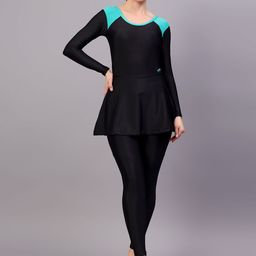 VIVA SWIMMING Colourblocked Round Neck Swimming Dress-picture-38