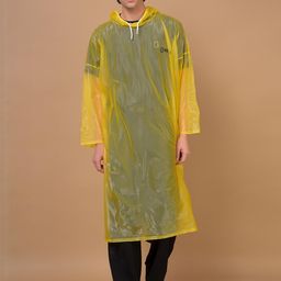 Dollar Unisex Yellow Lightweight Waterproof Reusable & Adjustable Hood Rain Poncho-image-51