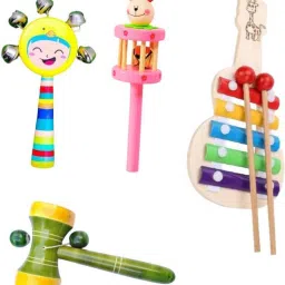 Wooden Sound Making Rattle Combo With 5 Note Xylophone Rattle-image-8