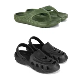 PENNEN Men Set Of 2 Clogs & Thong Flip Flops-picture-12