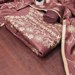 LeeliPeeri Designer Embroidered Unstitched Dress Material-picture-16