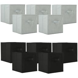Kuber Industries Black & Grey 10 Pieces Drawer Organisers-11