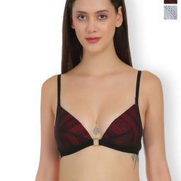 SELFCARE Women Pack of 2 Half Coverage Lightly Padded Plunge Bra-picture-19