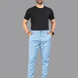 ISUEL FAB Men Grey Lycra Trousers-picture-8