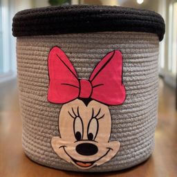 Dolce Casa Grey & Black Textured Rope Laundry Bag With Lid-14
