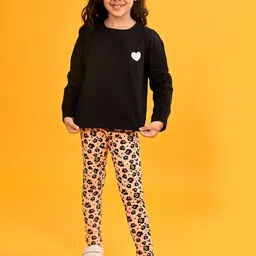 Anthrilo Girls Round Neck T-shirt With Leggings-image-79