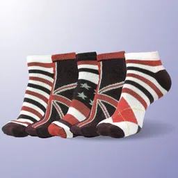 MJE Men Pack Of 5 Patterned Ankle Length Socks-image-86