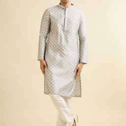 Manyavar Men Embroidered Regular Thread Work Kurta with Pyjamas-picture-2