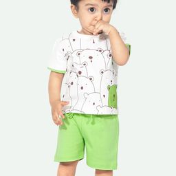 ariel Kids Printed Round Neck Pure Cotton T-shirt With Shorts-image-53
