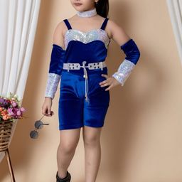 FASSY Girls Blue Party Wear Dress-image-21