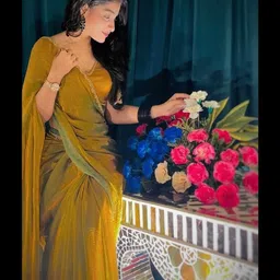 VRAGI Beads and Stones Pure Chiffon Ready to Wear Saree-image-70