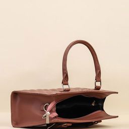 Bagsy Malone Geometric Checked PU Structured Shoulder Bag with Quilted image 5