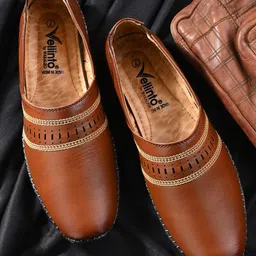 Vellinto Apex Men Perforations Slip-On Mojaris-image-3
