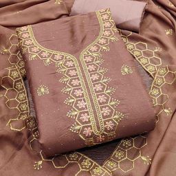 Blissta Embroidered Unstitched Dress Material-image-5
