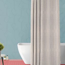 ArtzFolio Beige & Blue Printed Waterproof Shower Curtain-image-70