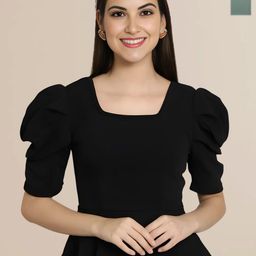Mast & Harbour Women Solid Puff Sleeve Regular Top Pack of 2-image-35