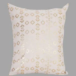 NUEVOSDAMAS White & Gold-Toned Floral Square Cushion Covers-image-88