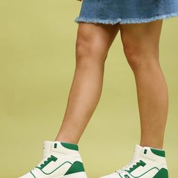 yoho Women Colourblocked PU High-Top Sneakers-16