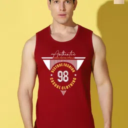 WOOSTRO Pack Of 2 Printed Gym Vests VWS26(98 MAROON)(BKLN RUST)-image-28