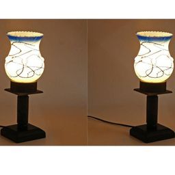 SOMIL White Printed Glass Table Lamp-picture-22