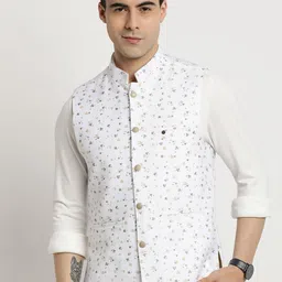 Turtle Printed Reversible Nehru Jackets image 3