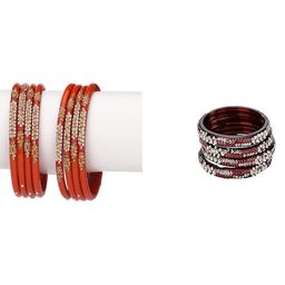 SOMIL Set Of 12 Glass Artificial Stones Bangles-picture-49