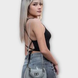 AAIFA Textured Leather Swagger Sling Bag with Fringed-image-98