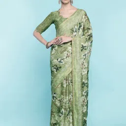 DIVASTRI Floral Printed Zari Saree-image-23