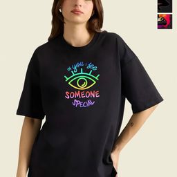 KAIDO Pack Of 3 Graphic Printed Round Neck Cotton Oversized T-shirt-image-82