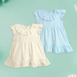 Kidbea Flutter Sleeve Linen A-Line Dress-image-87