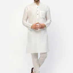 TS LIFESTYLE Men Regular Dupion Silk Kurta with Pyjamas-image-85