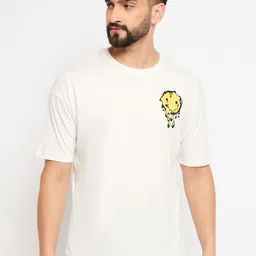 Mast & Harbour Men Typography Printed Pure Cotton Applique T-shirt-image-82