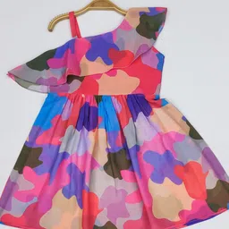 BAESD Print Georgette Fit & Flare Dress-image-37