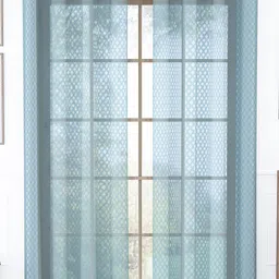 Story@home Serene Blue 2 Pieces Abstract Printed Sheer Door Curtains-picture-32