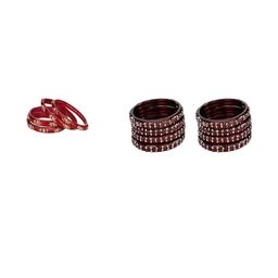 SOMIL Set of 12 Red Alloy Bangles-image-51