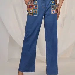 Campus Sutra Women Comfort Contrast Patch Denim Stretchable Jeans-image-26