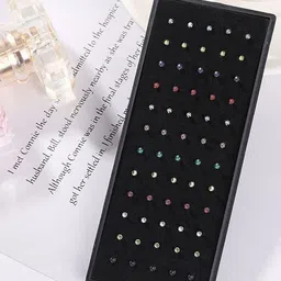 VAMA 60 PCS Multicolor Stainless Steel Nose Pin Studs-image-19