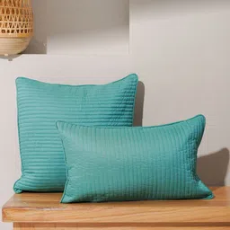India Circus by Krsnaa Mehta Teal Striped Rectangle Cushion Covers-picture-17